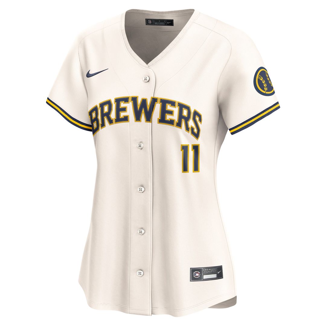 Milwaukee Brewers Jackson Chourio Nike Women's Home Limited Player Jersey - Cream Team Jersey Sports Fan Apparel