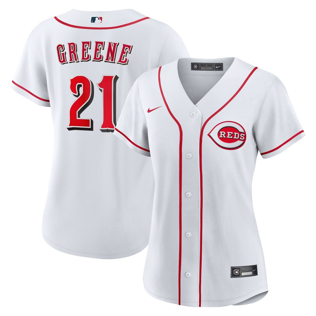 Cincinnati Reds Hunter Greene Nike Women's Home Replica Jersey - White Team Jersey Sports Fan Apparel