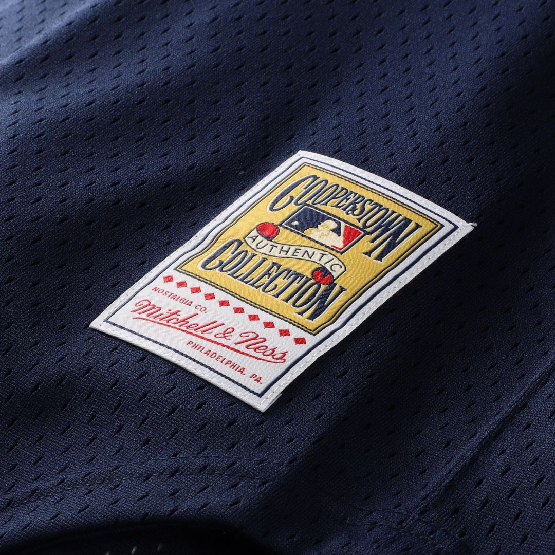 New York Yankees Rickey Henderson Mitchell & Ness Cooperstown Mesh Batting Practice Button - Up Jersey - Navy Team Jersey Sports Fan Apparel
