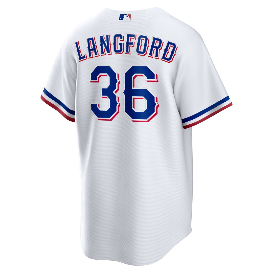 Texas Rangers Wyatt Langford Nike Home Replica Jersey - White Team Jersey Sports Fan Apparel