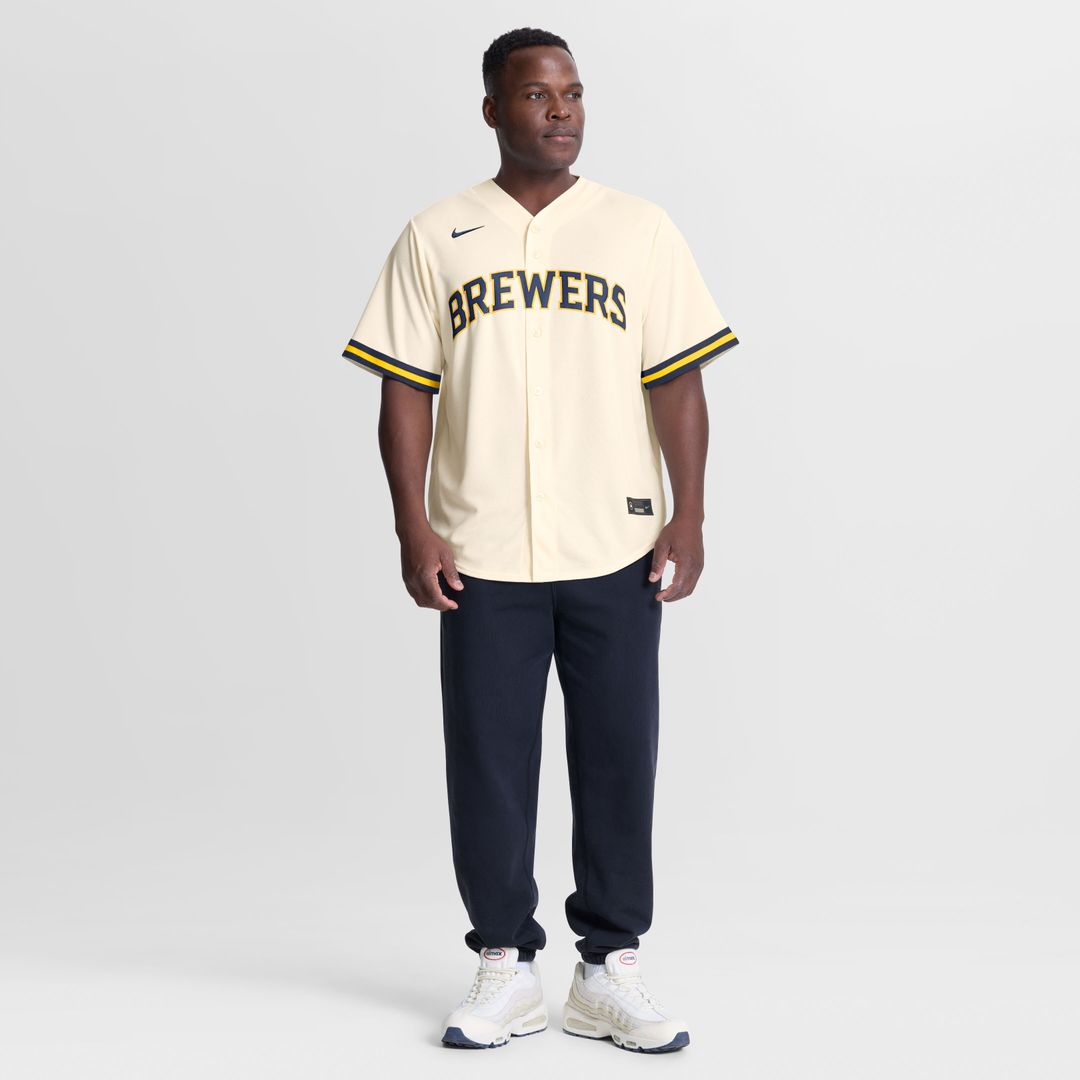 Milwaukee Brewers Jackson Chourio Nike Home Replica Jersey - Cream Team Jersey Sports Fan Apparel