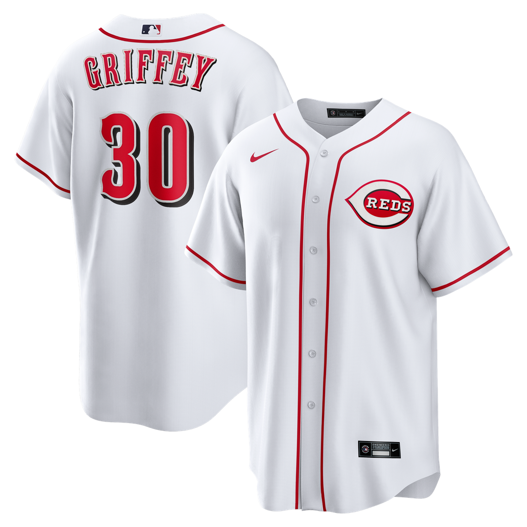 Cincinnati Reds Ken Griffey Jr. Nike Home Retired Player Replica Jersey - White Team Jersey Sports Fan Apparel