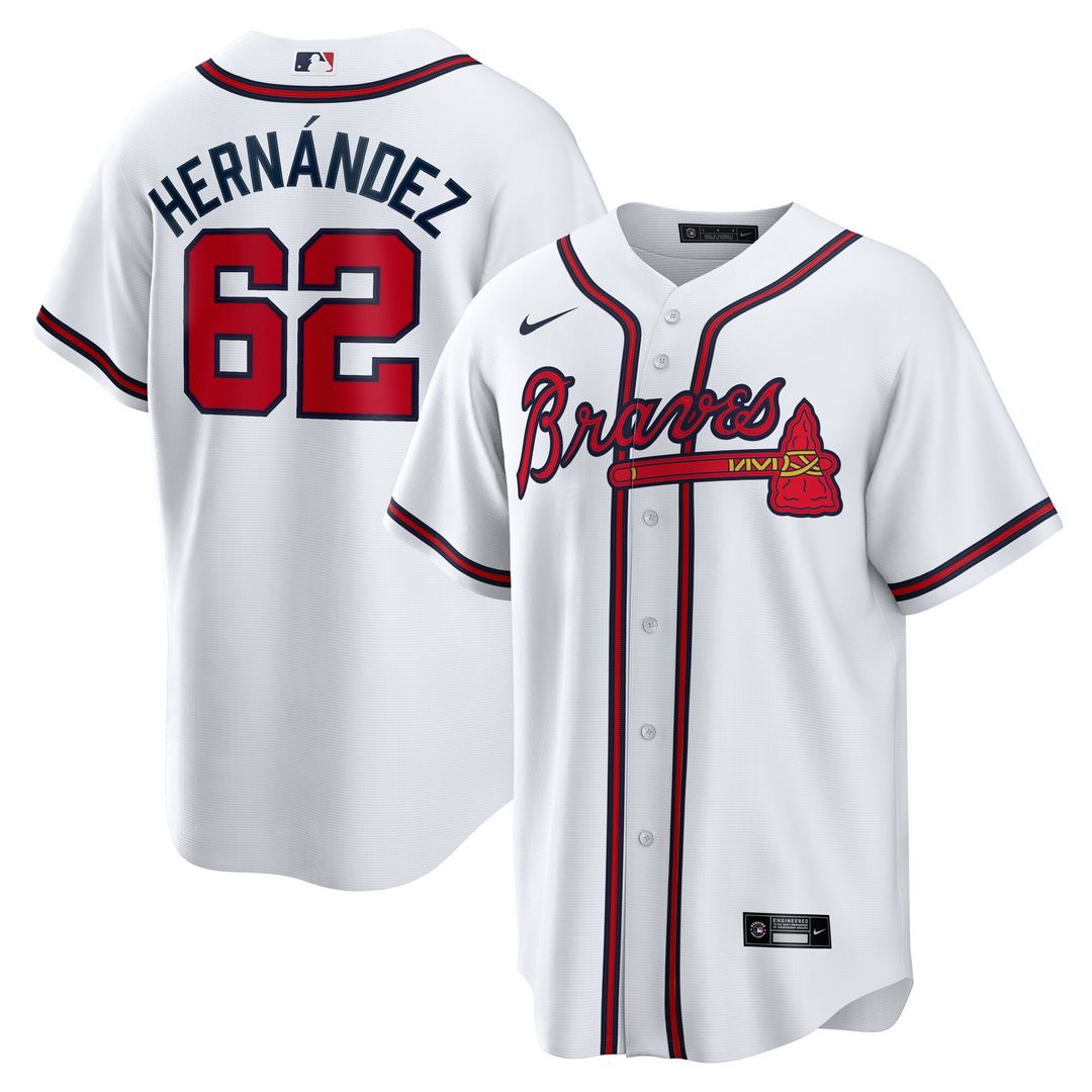 Atlanta Braves Daysbel Hernandez Nike Home Replica Jersey - White Team Jersey Sports Fan Apparel