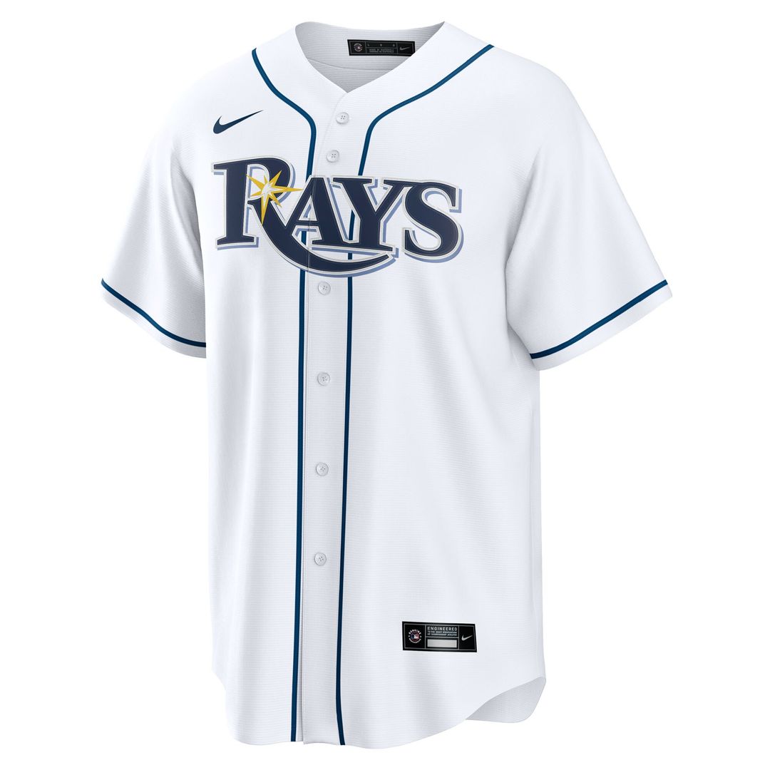 Tampa Bay Rays Junior Caminero Nike Home Replica Jersey - White Team Jersey Sports Fan Apparel
