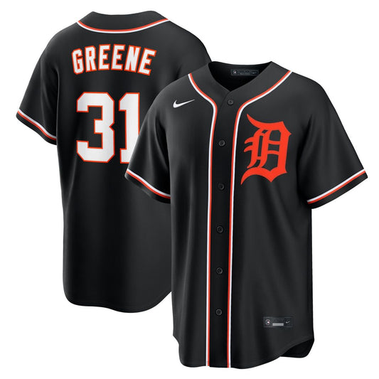 Detroit Tigers Riley Greene Nike Fashion Replica Black Out Jersey Team Jersey Sports Fan Apparel