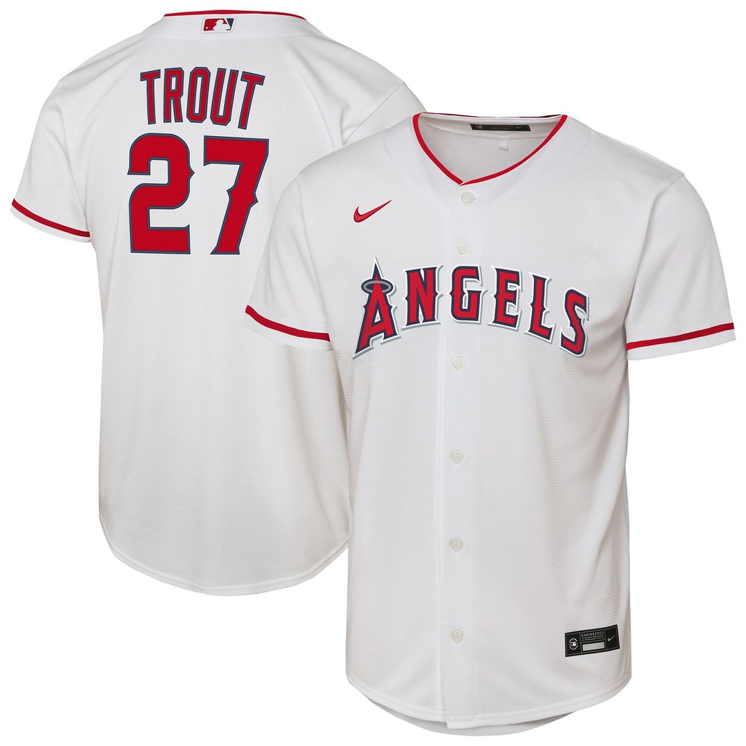 Los Angeles Angels Mike Trout Nike Youth Home Replica Player Jersey - White Team Jersey Sports Fan Apparel