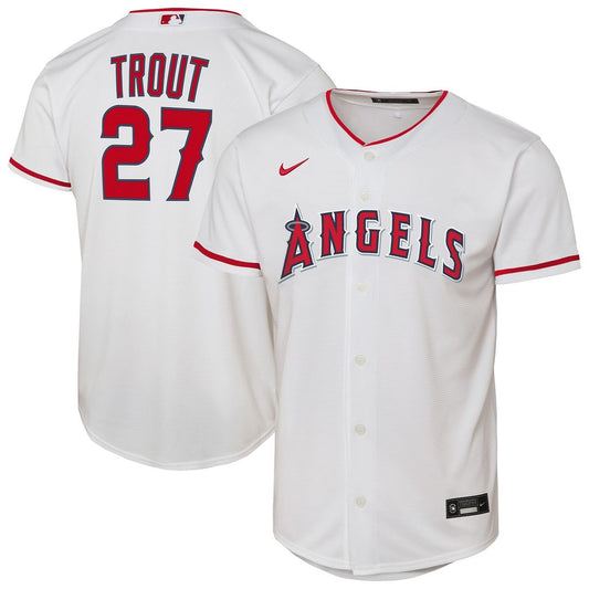 Los Angeles Angels Mike Trout Nike Youth Home Replica Player Jersey - White Team Jersey Sports Fan Apparel
