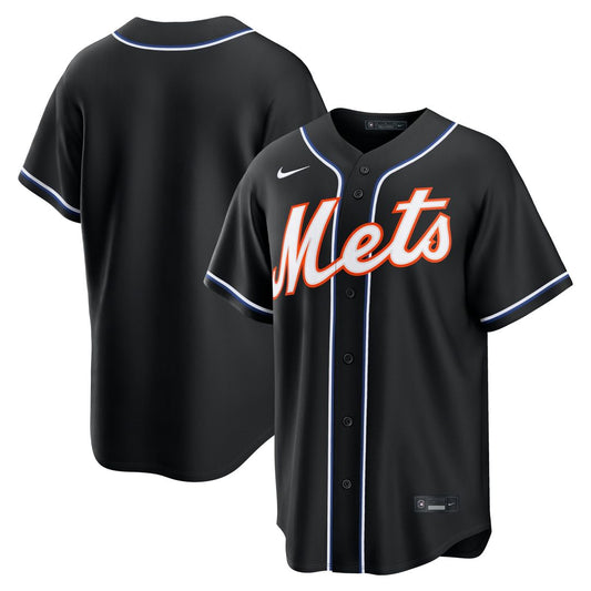 New York Mets Nike Fashion Replica Black Out Jersey Team Jersey Sports Fan Apparel