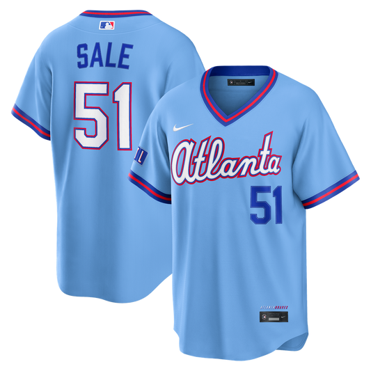 Atlanta Braves Chris Sale Nike 2026 City Connect Stadium Jersey - Powder Blue Team Jersey Sports Fan Apparel