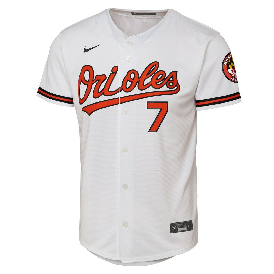 Baltimore Orioles Jackson Holliday Nike Youth Home Stadium Player Jersey - White Team Jersey Sports Fan Apparel