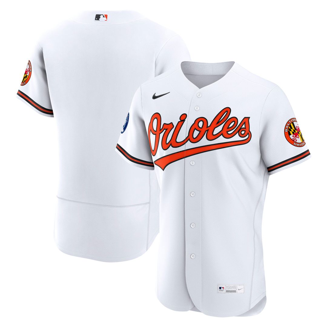 Baltimore Orioles Nike Home Sponsor Patch Authentic Jersey - White Team Jersey Sports Fan Apparel