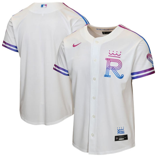 Kansas City Royals Nike Youth 2026 City Connect Stadium Jersey - White Team Jersey Sports Fan Apparel