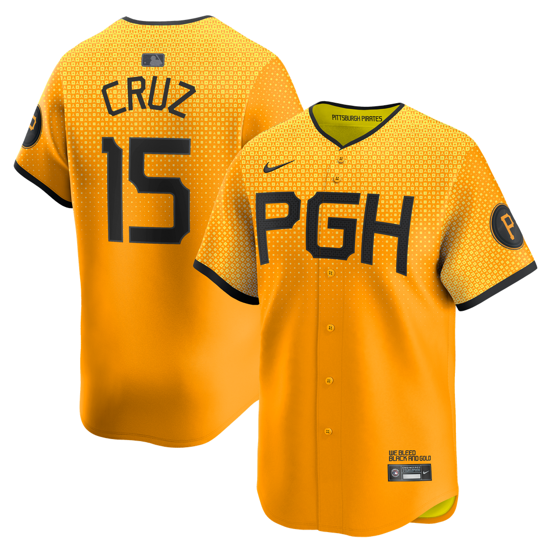 Pittsburgh Pirates Oneil Cruz Nike City Connect Limited Jersey - Gold Team Jersey Sports Fan Apparel
