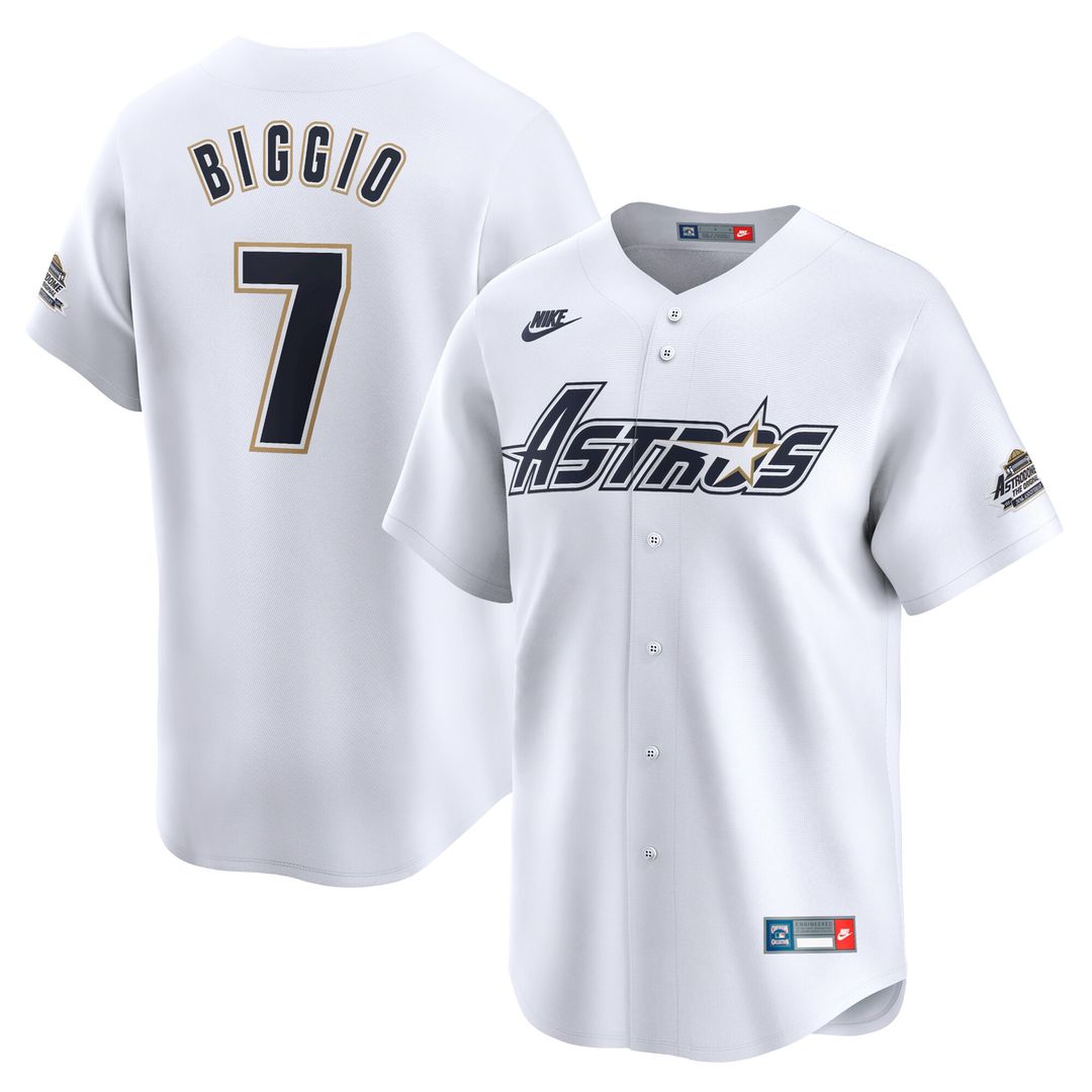 Houston Astros Craig Biggio Nike Throwback Cooperstown Limited Jersey - White Team Jersey Sports Fan Apparel