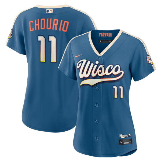 Milwaukee Brewers Jackson Chourio Nike Women's 2026 City Connect Stadium Jersey - Mineral Blue Team Jersey Sports Fan Apparel