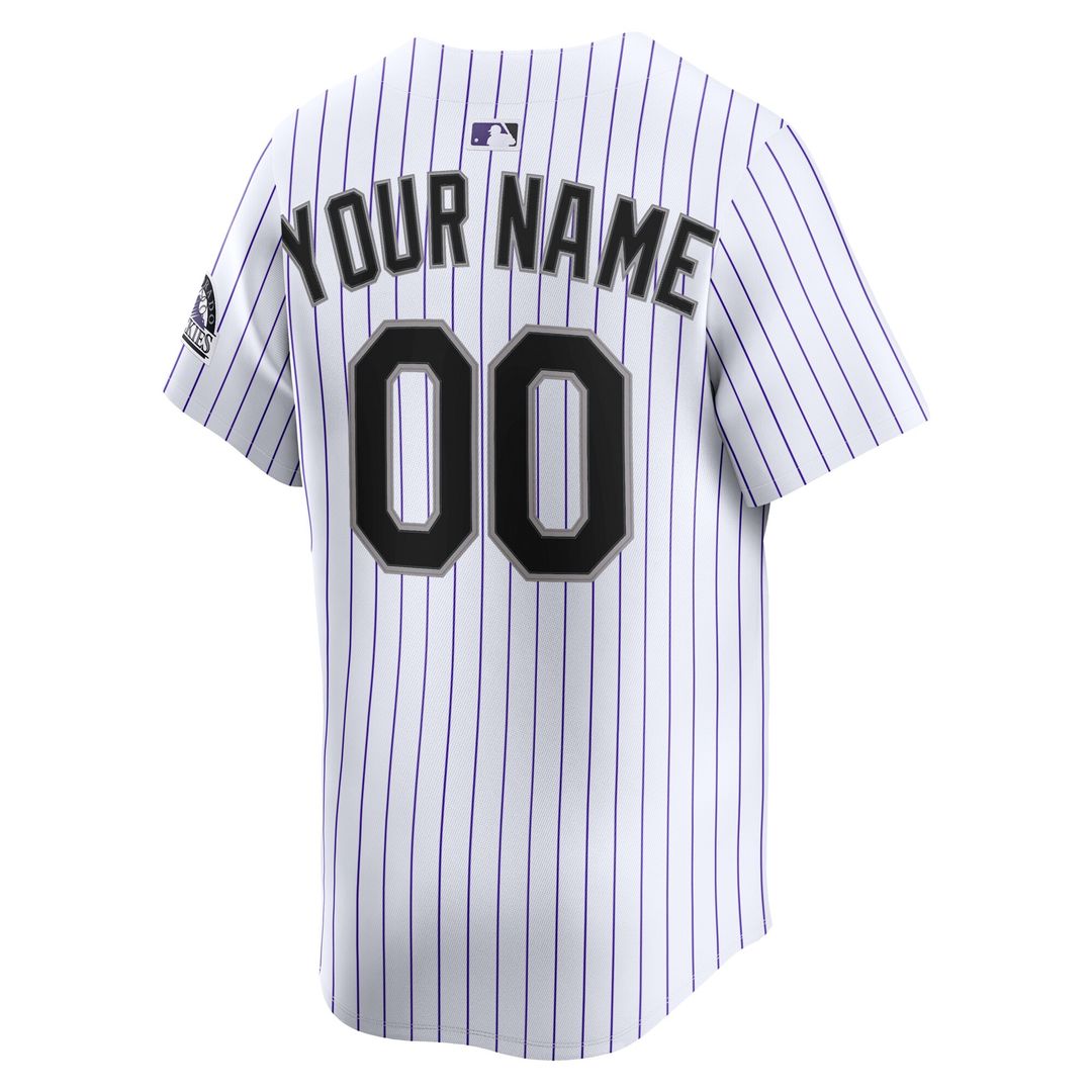 Colorado Rockies Nike Youth Home Custom Limited Jersey - White Team Jersey Sports Fan Apparel