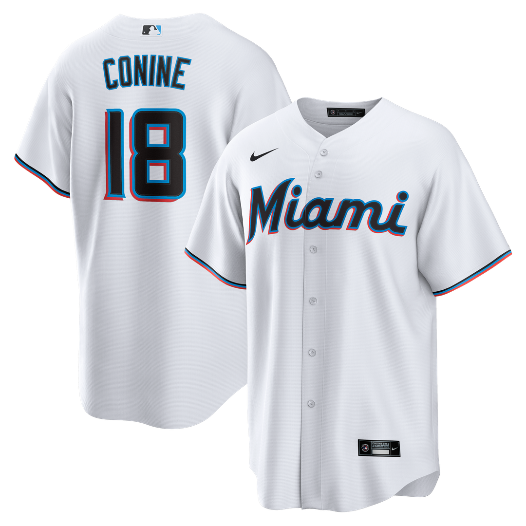 Miami Marlins Griffin Conine Nike Home Replica Jersey - White Team Jersey Sports Fan Apparel