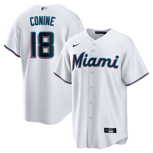 Miami Marlins Griffin Conine Nike Home Replica Jersey - White Team Jersey Sports Fan Apparel