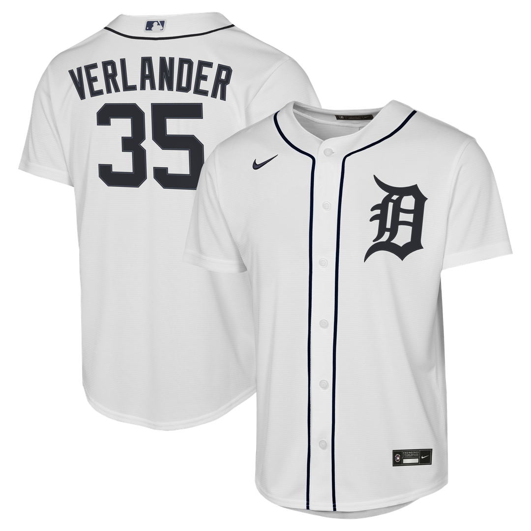 Detroit Tigers Justin Verlander Nike Youth Home Replica Jersey - White Team Jersey Sports Fan Apparel