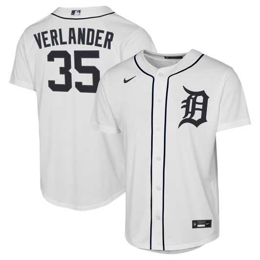 Detroit Tigers Justin Verlander Nike Youth Home Replica Jersey - White Team Jersey Sports Fan Apparel