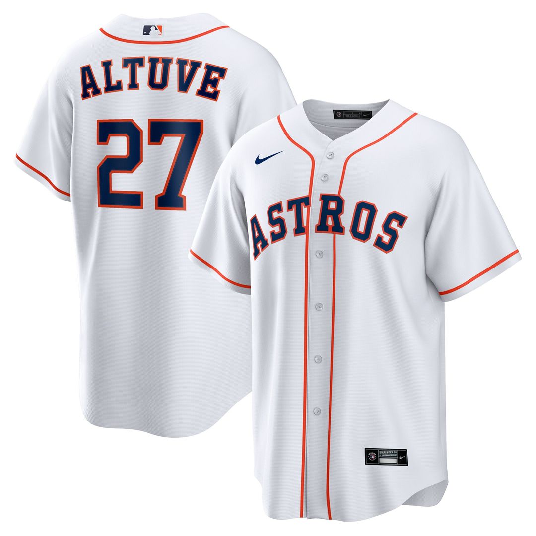 Houston Astros Jose Altuve Nike Home Replica Player Name Jersey - White Team Jersey Sports Fan Apparel
