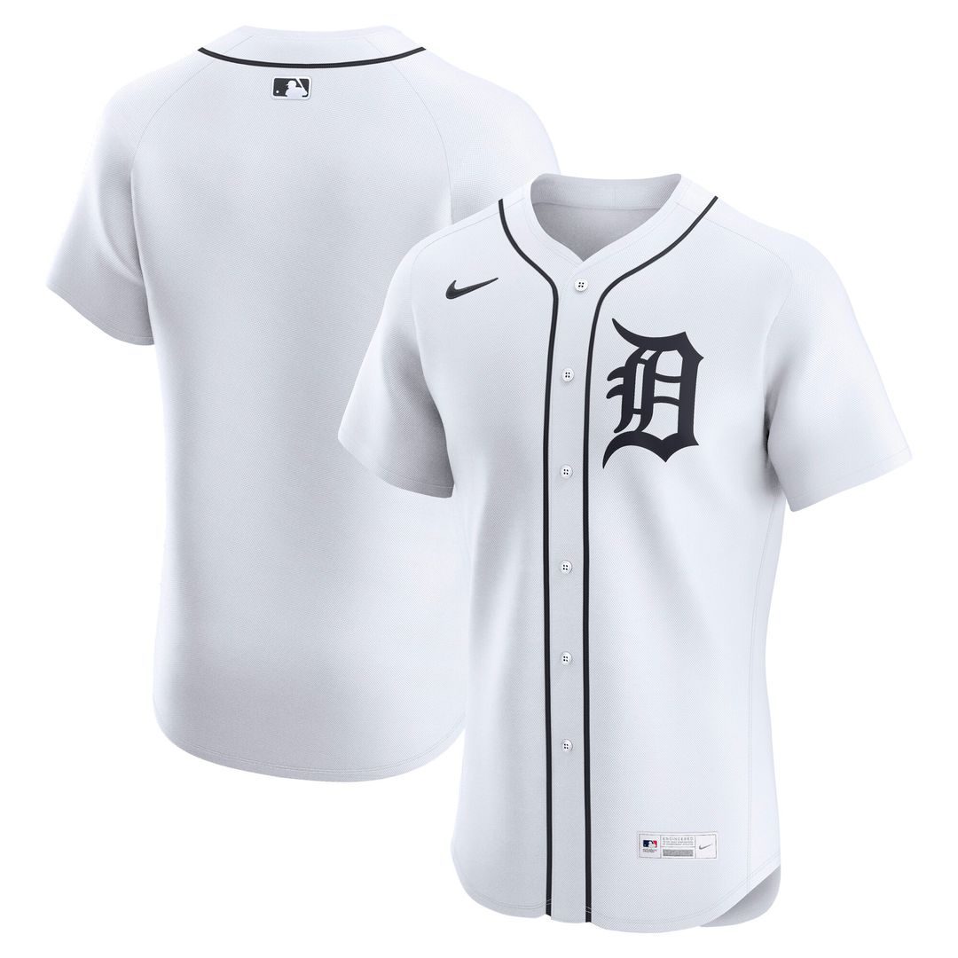 Detroit Tigers Nike Home Elite Jersey - White Team Jersey Sports Fan Apparel