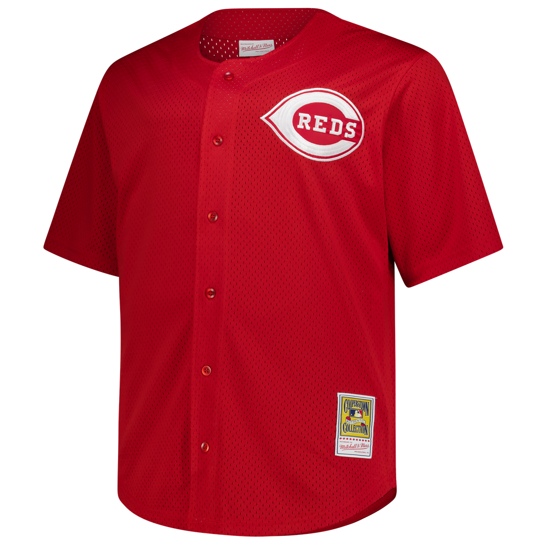 Cincinnati Reds Deion Sanders Mitchell & Ness Big & Tall Cooperstown Mesh Batting Practice Jersey - Red Team Jersey Sports Fan Apparel