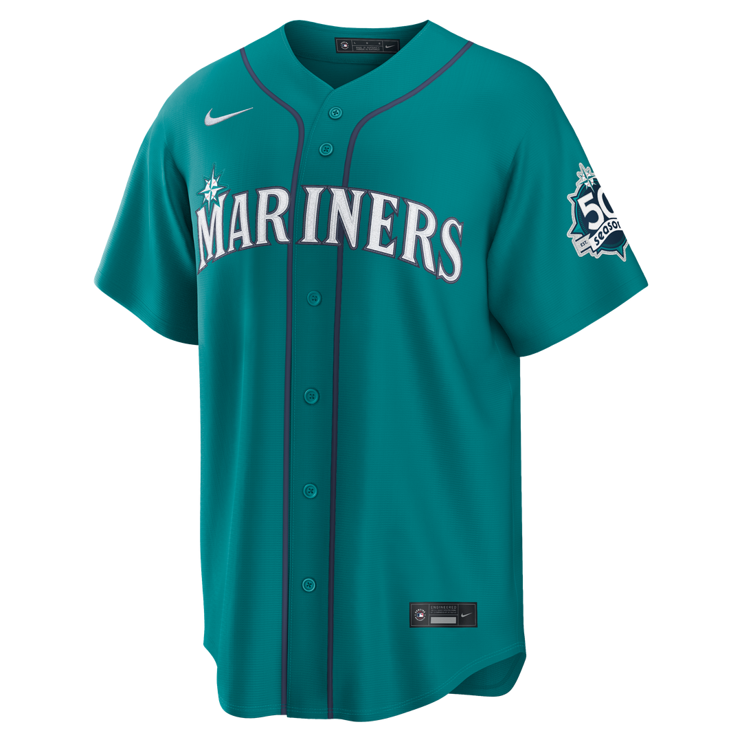 Seattle Mariners Cal Raleigh Nike Alternate 50th Season Patch Stadium Jersey - Teal Team Jersey Sports Fan Apparel
