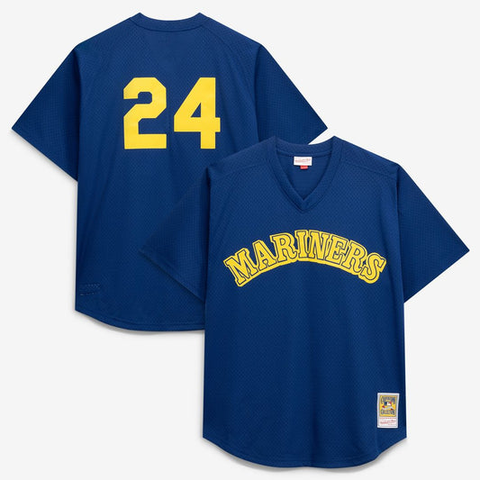 Seattle Mariners Ken Griffey Jr. Mitchell & Ness Big & Tall Cooperstown Mesh Batting Practice Jersey - Royal Team Jersey Sports Fan Apparel