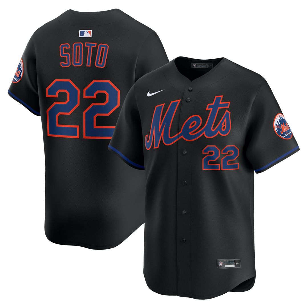 New York Mets Juan Soto Nike Alternate Limited Player Jersey - Black Team Jersey Sports Fan Apparel