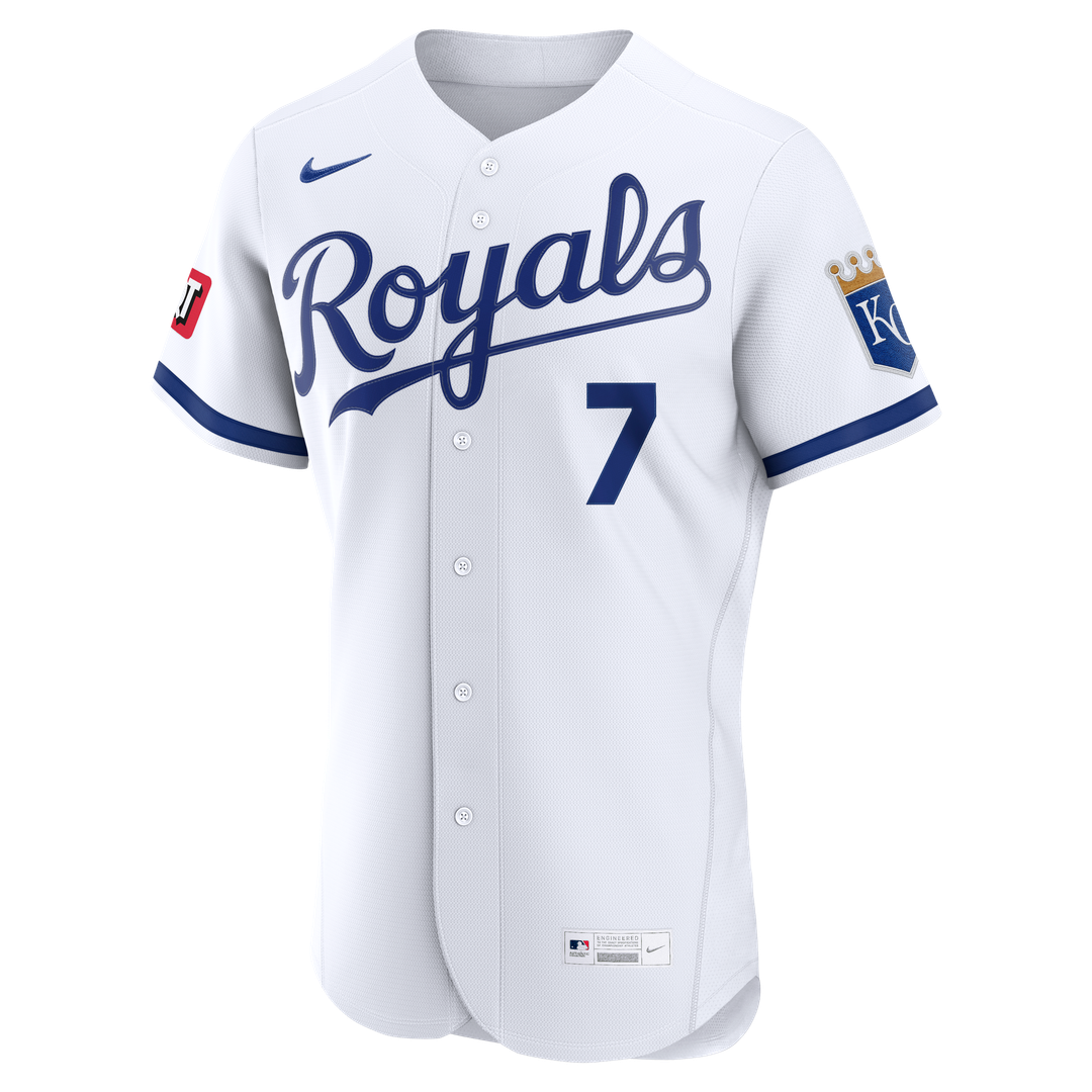 Kansas City Royals Bobby Witt Jr. Nike Home Authentic Sponsor Patch Jersey - White Team Jersey Sports Fan Apparel