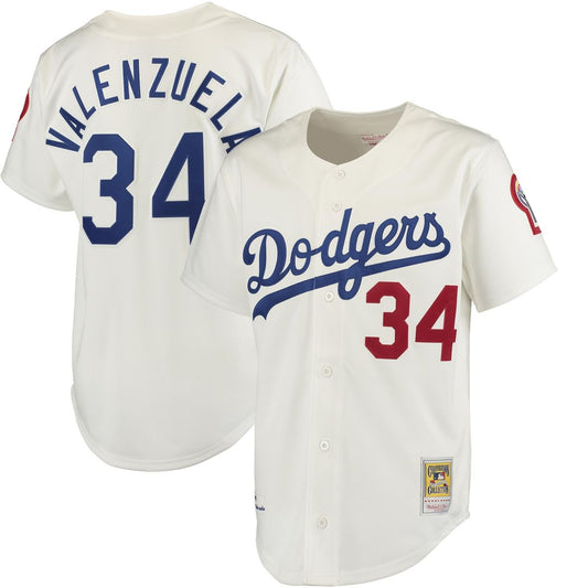 Los Angeles Dodgers Fernando Valenzuela Mitchell & Ness Authentic Jersey - White Team Jersey Sports Fan Apparel