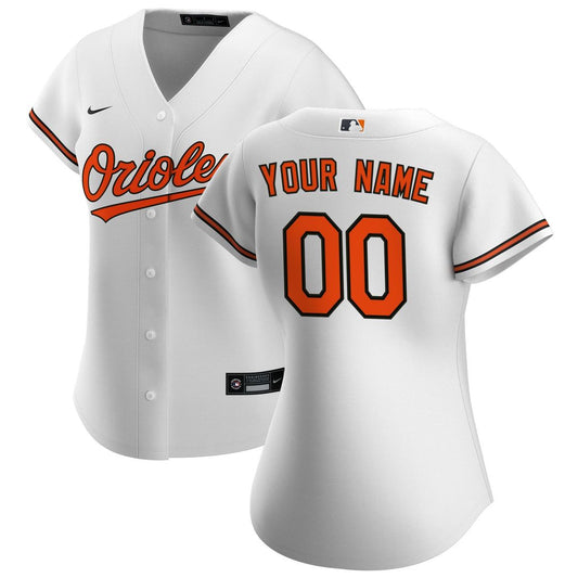 Baltimore Orioles Nike Women's Home Replica Custom Jersey - White Team Jersey Sports Fan Apparel