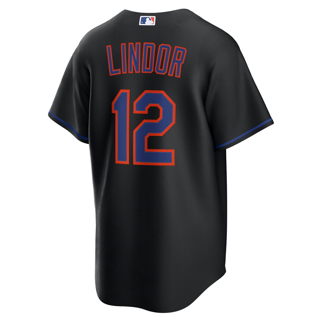 New York Mets Francisco Lindor Nike Alternate Replica Jersey - Black Team Jersey Sports Fan Apparel