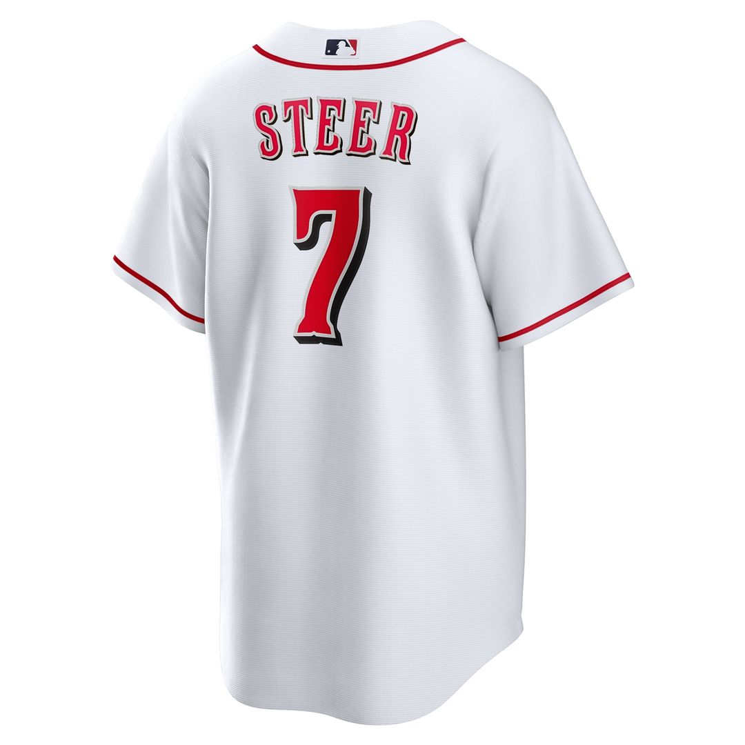 Cincinnati Reds Spencer Steer Nike Home Replica Jersey - White Team Jersey Sports Fan Apparel