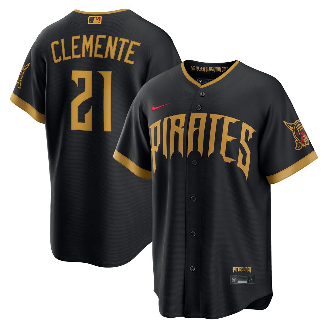 Pittsburgh Pirates Roberto Clemente Nike 2026 City Connect Stadium Jersey - Black Team Jersey Sports Fan Apparel