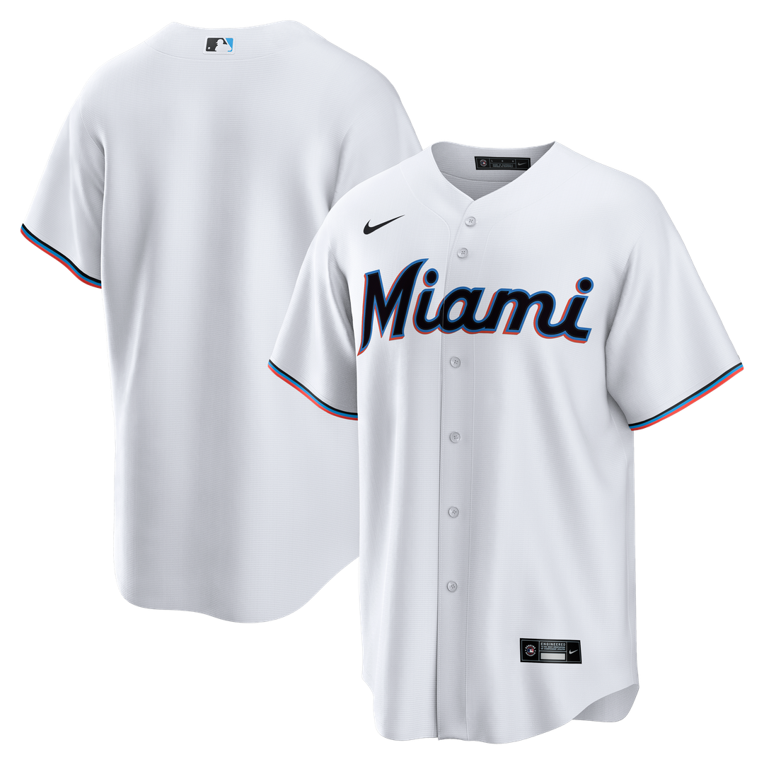 Miami Marlins Nike Home Big & Tall Replica Jersey - White Team Jersey Sports Fan Apparel