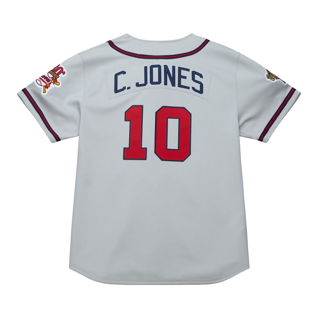 Atlanta Braves Chipper Jones Mitchell & Ness 1995 Throwback Authentic Jersey - Gray Team Jersey Sports Fan Apparel