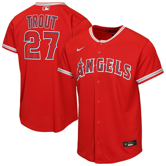 Los Angeles Angels Mike Trout Nike Youth Alternate Replica Jersey - Red Team Jersey Sports Fan Apparel