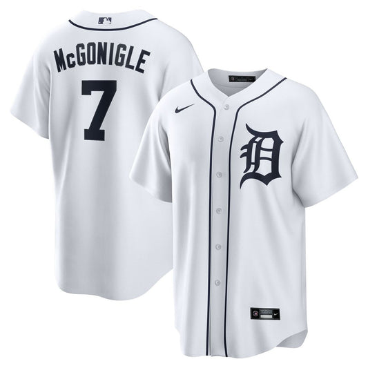 Detroit Tigers Kevin McGonigle Nike Home Replica Jersey - White Team Jersey Sports Fan Apparel