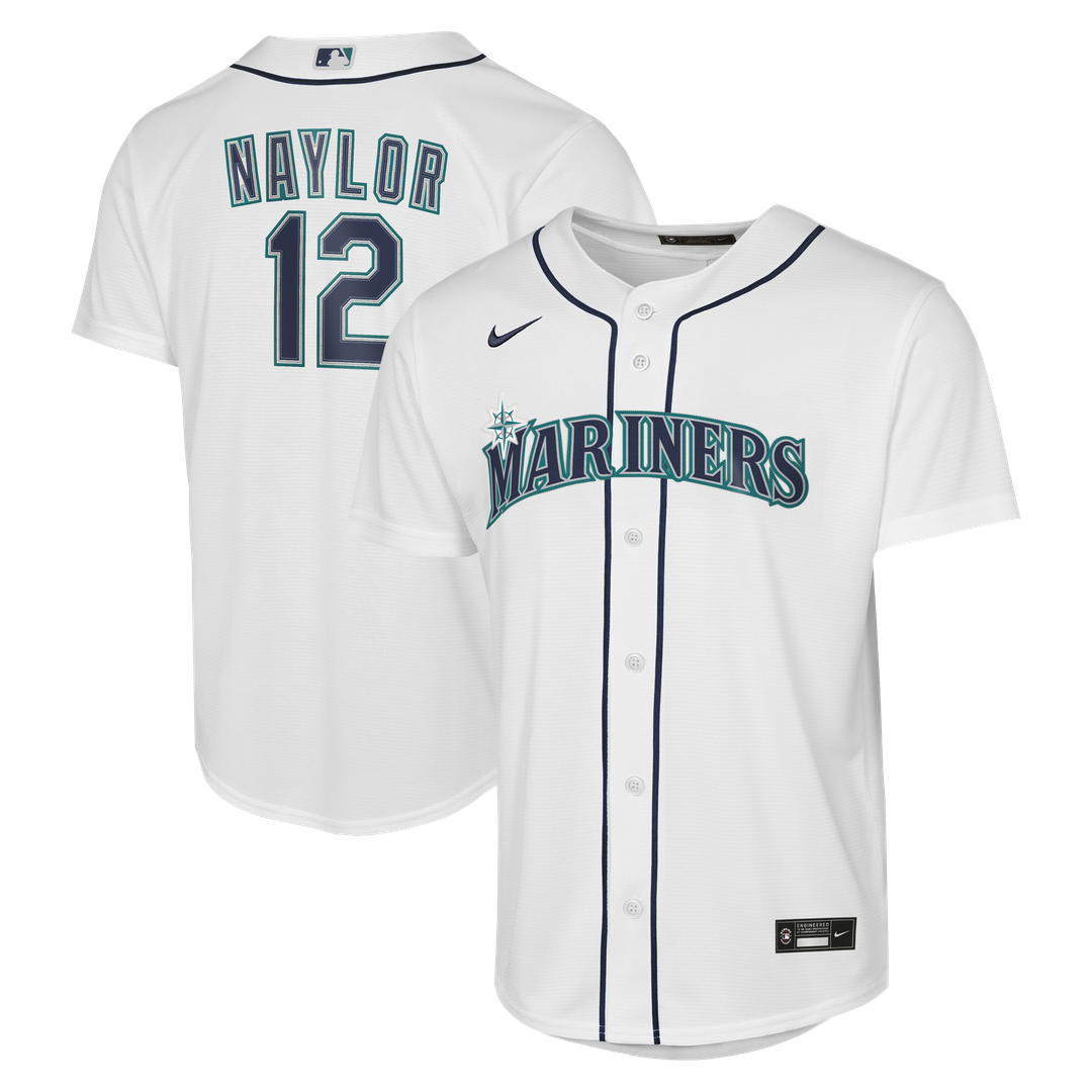 Seattle Mariners Josh Naylor Nike Youth Home Baseline Jersey - White Team Jersey Sports Fan Apparel