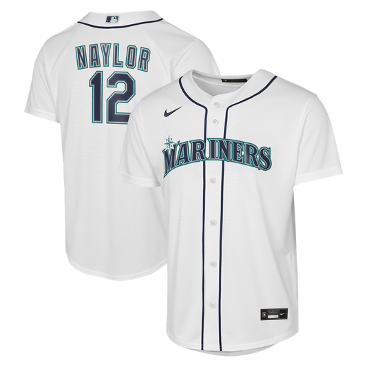 Seattle Mariners Josh Naylor Nike Youth Home Baseline Jersey - White Team Jersey Sports Fan Apparel