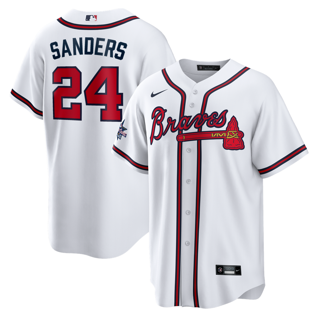 Atlanta Braves Deion Sanders Nike Home Retired Player Replica Jersey - White Team Jersey Sports Fan Apparel