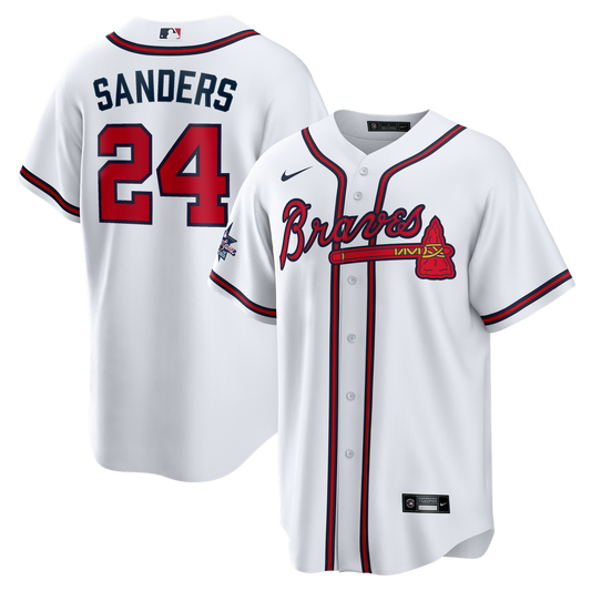Atlanta Braves Deion Sanders Nike Home Retired Player Replica Jersey - White Team Jersey Sports Fan Apparel