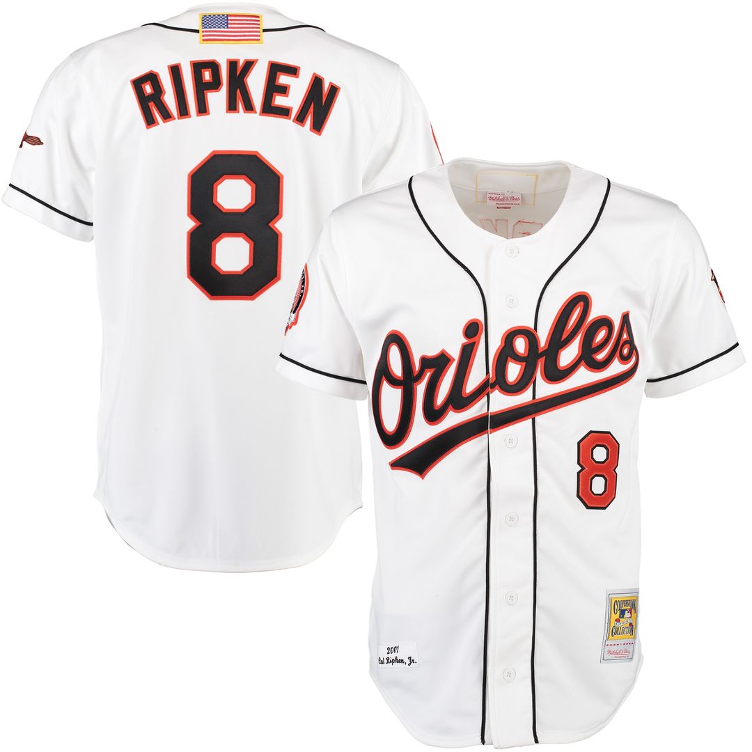 Baltimore Orioles Cal Ripken Mitchell & Ness Home Authentic Jersey - White Team Jersey Sports Fan Apparel