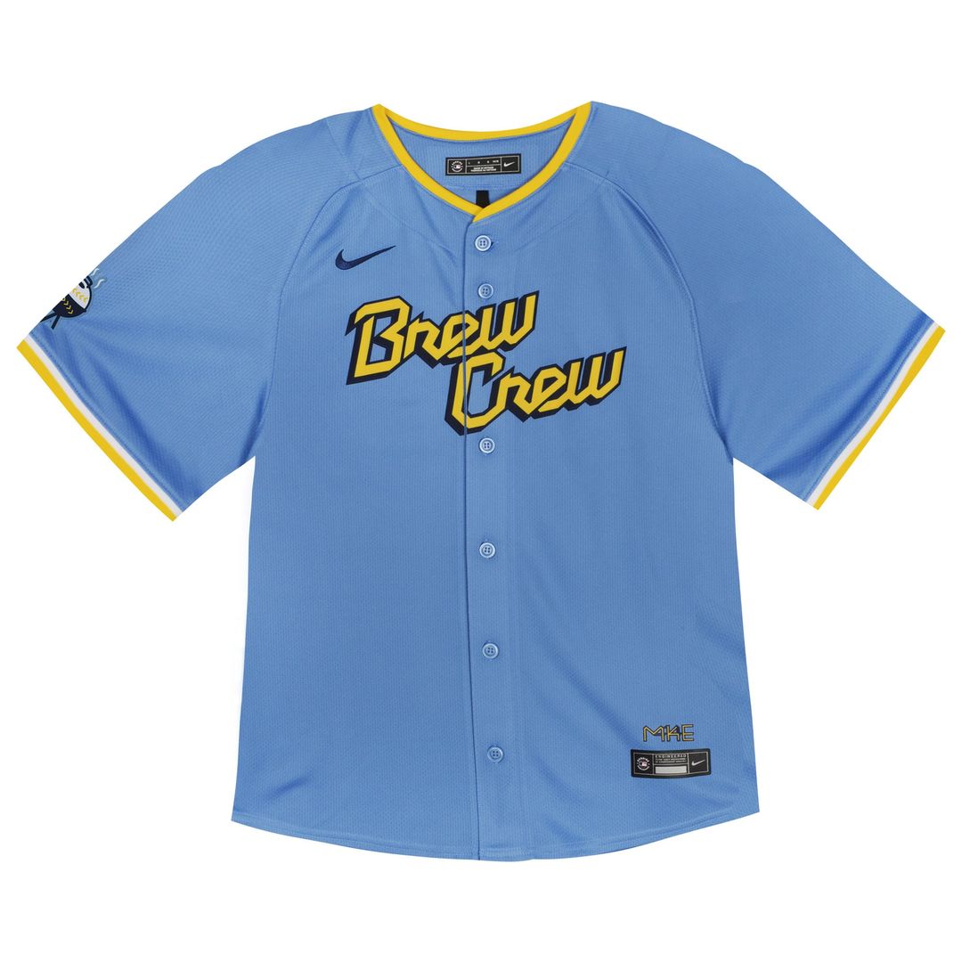 Milwaukee Brewers Christian Yelich Nike Toddler City Connect Limited Player Jersey - Powder Blue Team Jersey Sports Fan Apparel