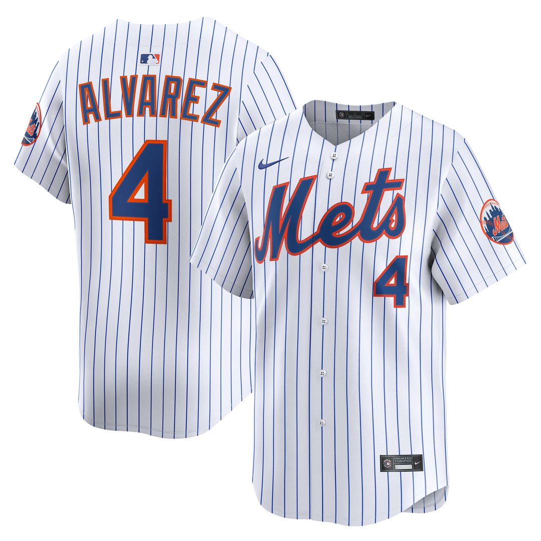 New York Mets Francisco Alvarez Nike Home Limited Player Jersey - White Team Jersey Sports Fan Apparel