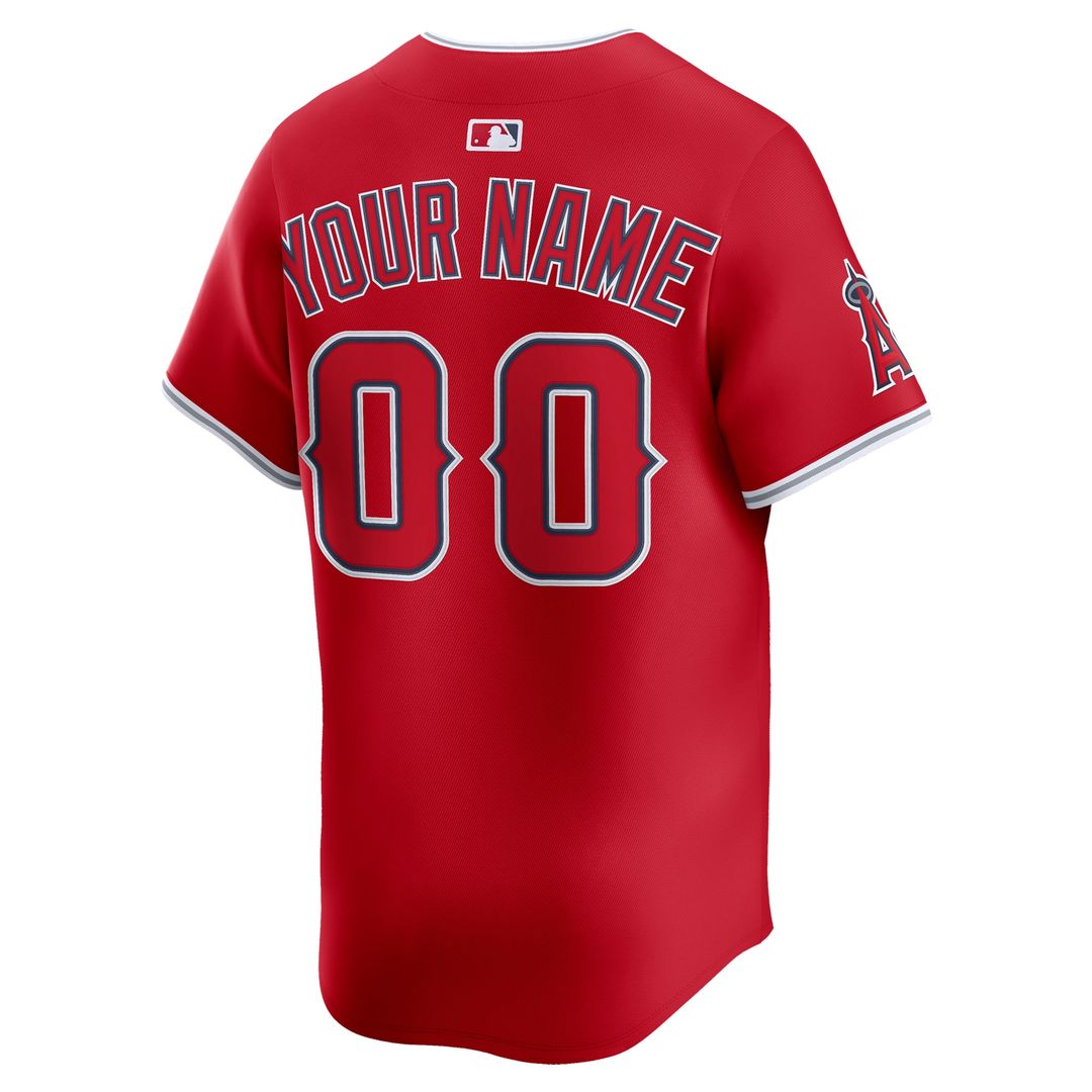 Los Angeles Angels Nike Alternate Limited Custom Jersey - Red Team Jersey Sports Fan Apparel