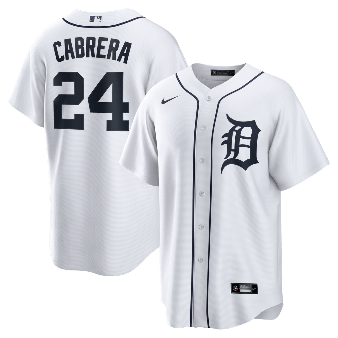 Detroit Tigers Miguel Cabrera Nike Home Retired Player Replica Jersey - White Team Jersey Sports Fan Apparel