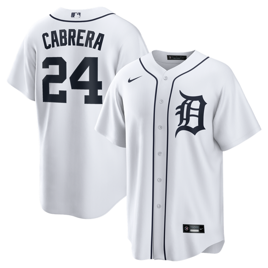 Detroit Tigers Miguel Cabrera Nike Home Retired Player Replica Jersey - White Team Jersey Sports Fan Apparel